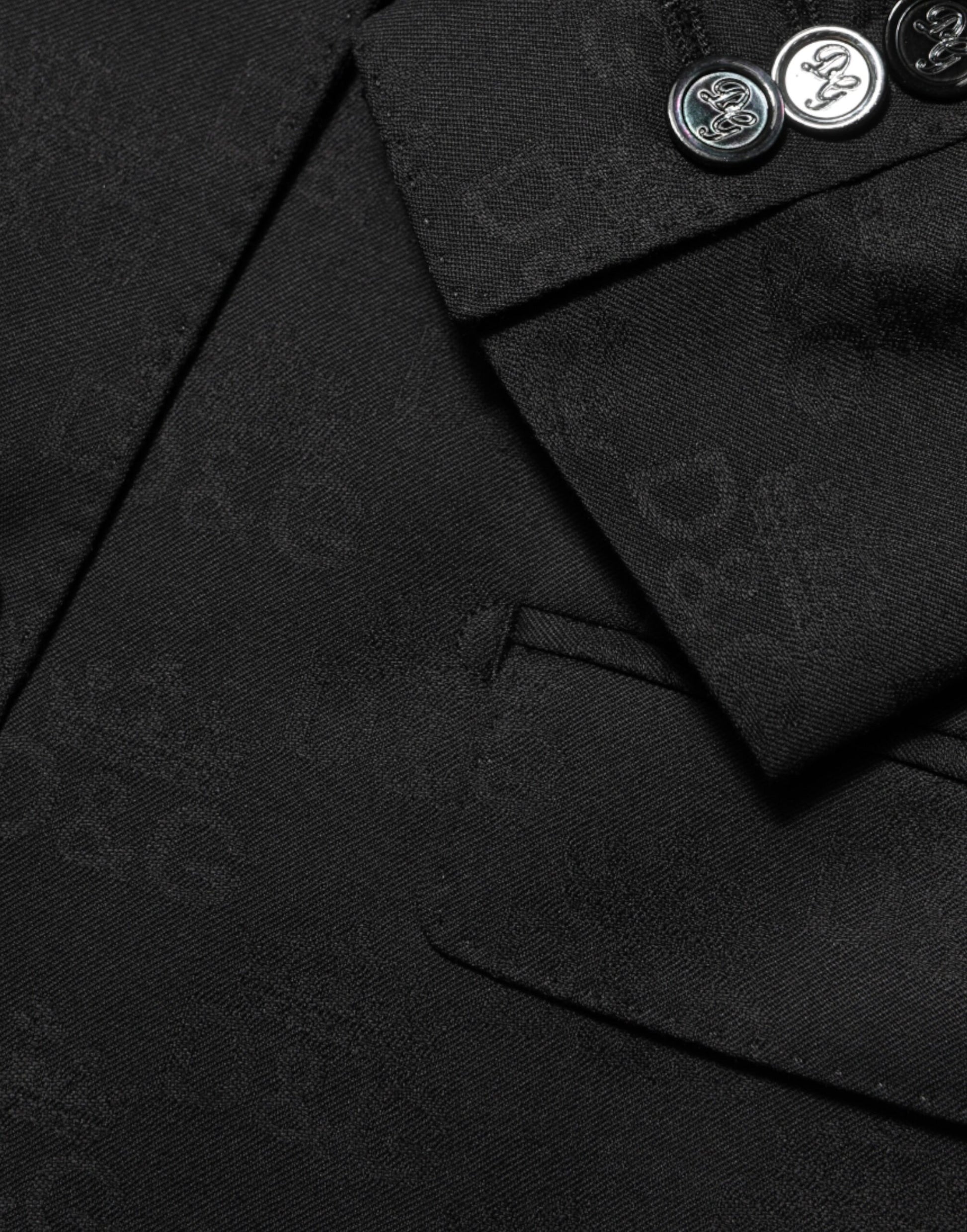 Black MARTINI 2 Buttons Suit Jacket Blazer-Dolce & Gabbana-LabelTerrace.com