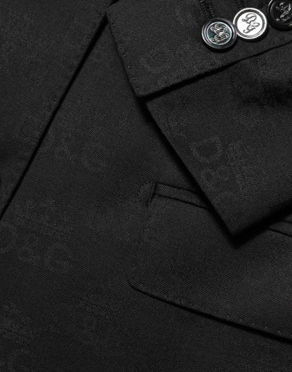 Black MARTINI 2 Buttons Suit Jacket Blazer-Dolce & Gabbana-LabelTerrace.com