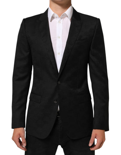 Black MARTINI 2 Buttons Suit Jacket Blazer-Dolce & Gabbana-LabelTerrace.com