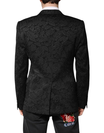 Black MARTINI Brocade Single Breasted Blazer