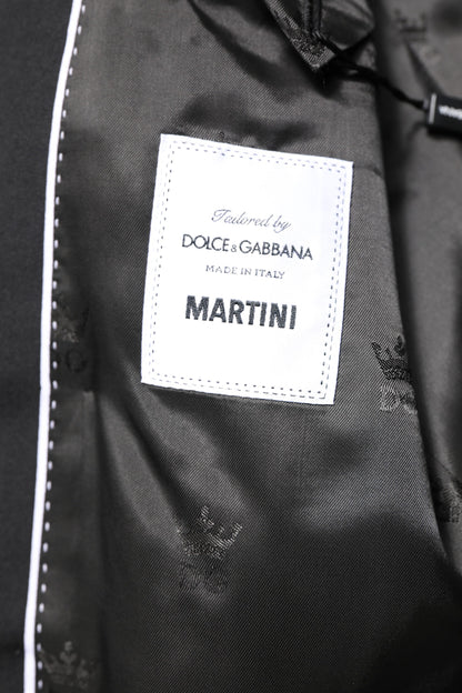 Black MARTINI Double Breasted Coat Blazer-Dolce & Gabbana-LabelTerrace.com