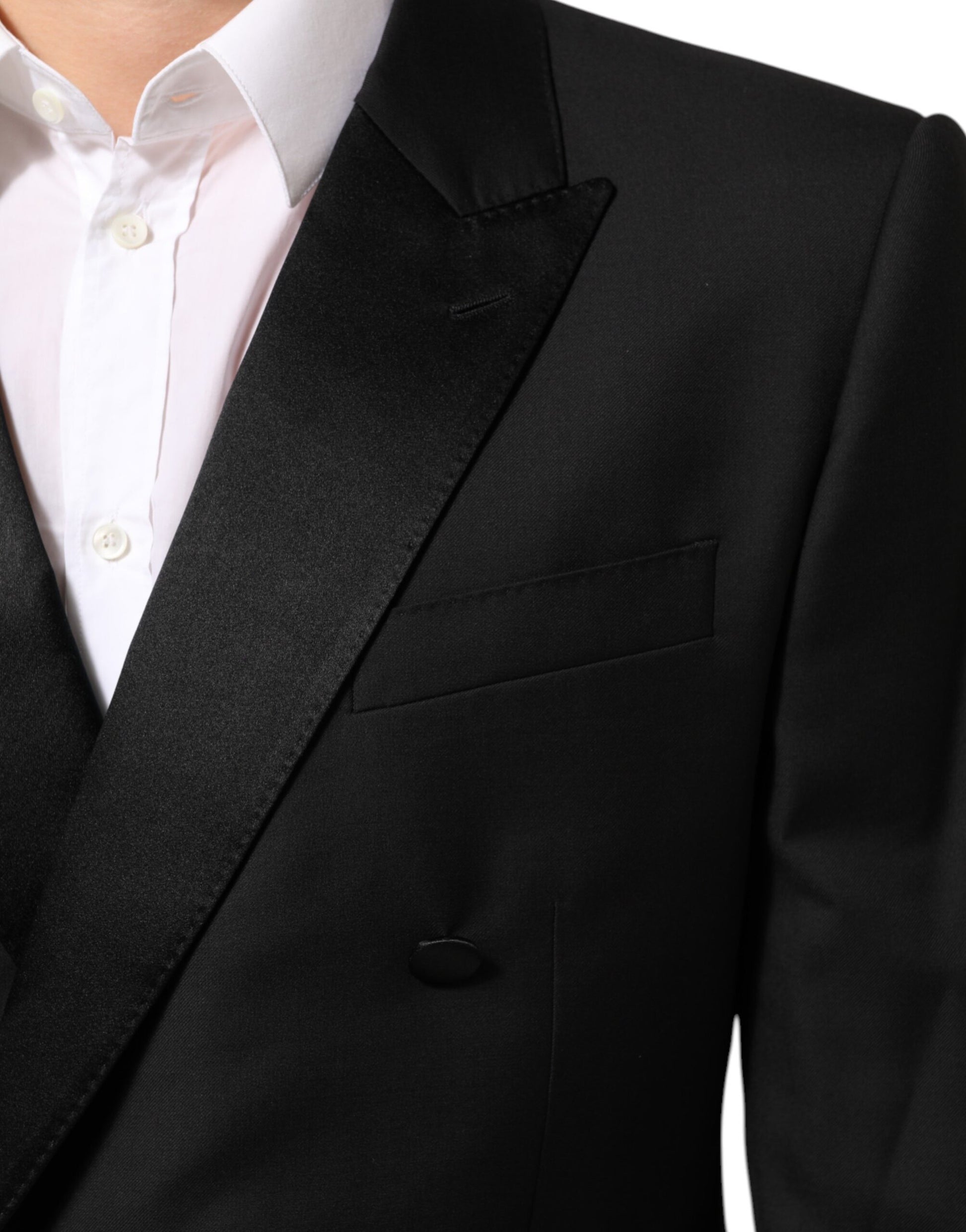 Black MARTINI Double-Breasted Suit Blazer-Dolce & Gabbana-LabelTerrace.com