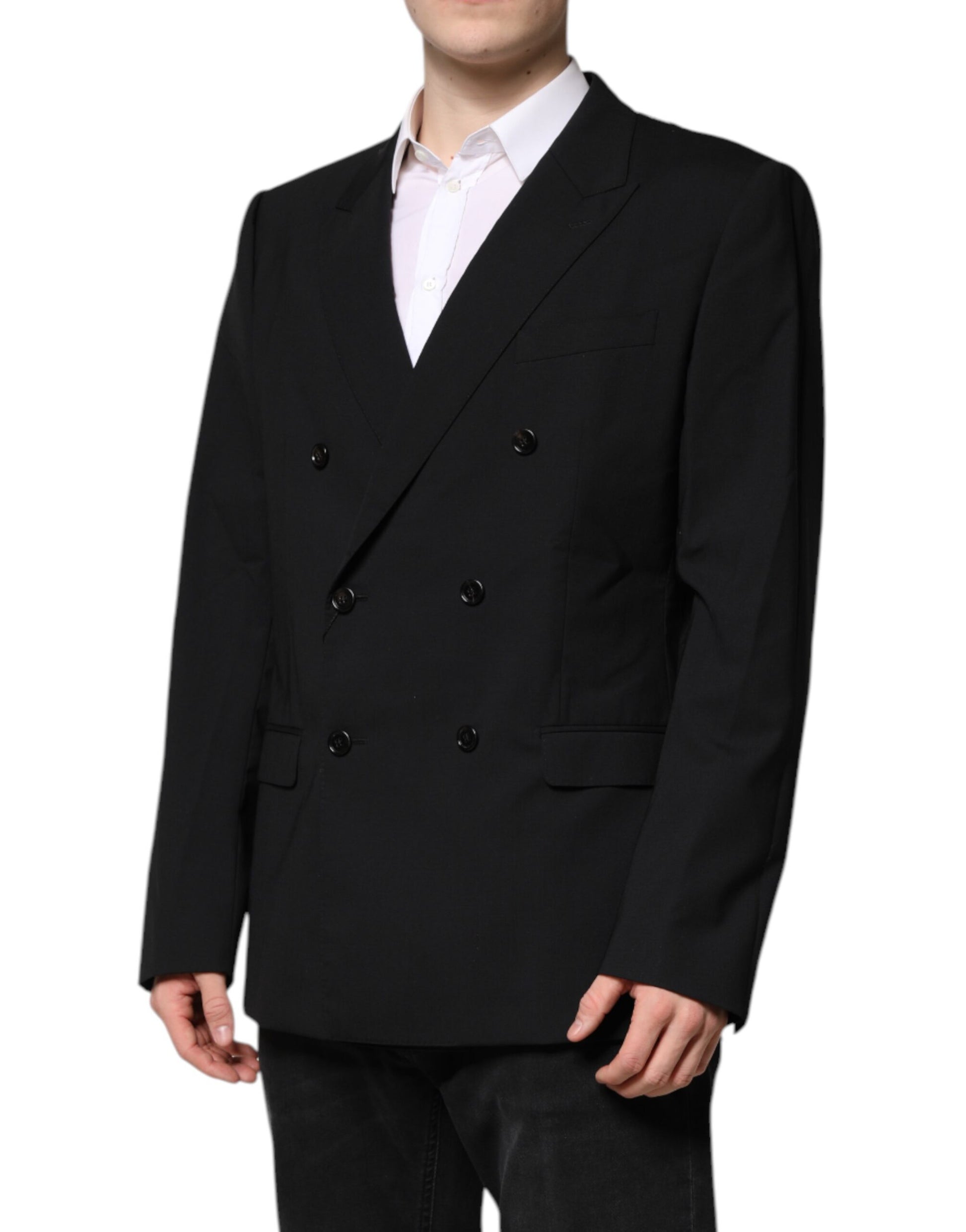 Black MARTINI Double Breasted Suit Jacket-Dolce & Gabbana-LabelTerrace.com