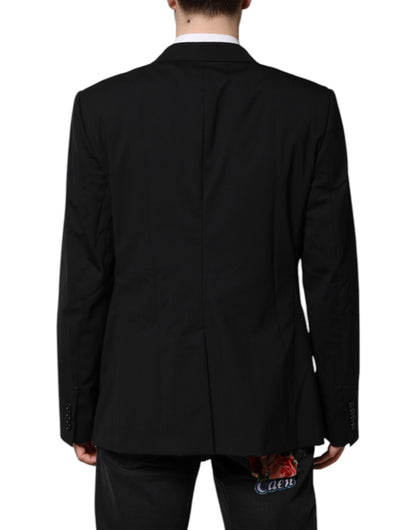 Black MARTINI Double Breasted Suit Jacket-Dolce & Gabbana-LabelTerrace.com