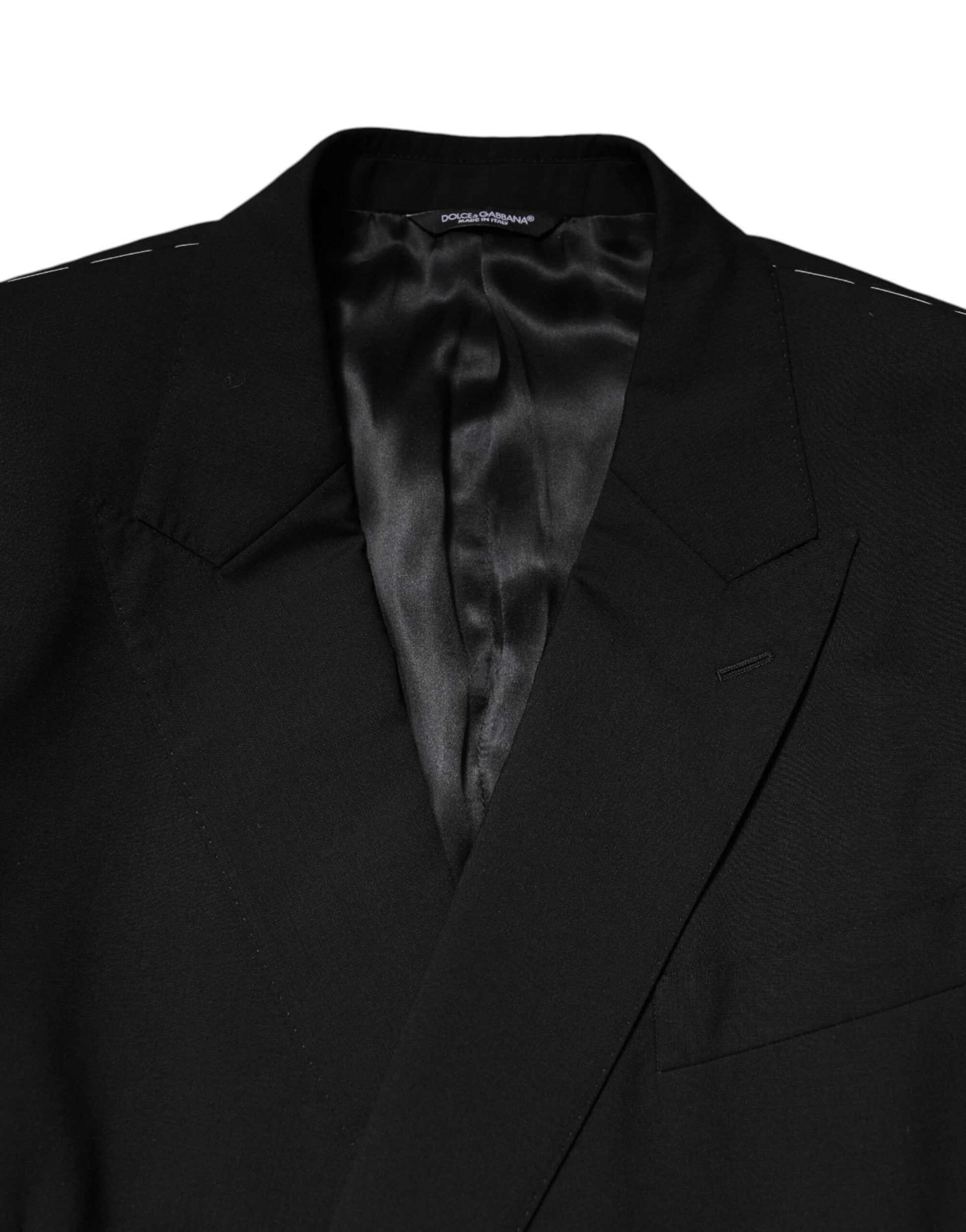 Black MARTINI Double Breasted Suit Jacket-Dolce & Gabbana-LabelTerrace.com