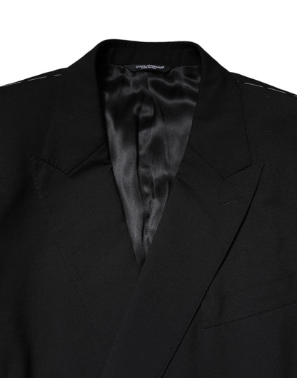 Black MARTINI Double Breasted Suit Jacket-Dolce & Gabbana-LabelTerrace.com