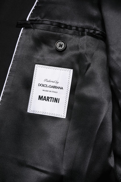 Black MARTINI Double Breasted Suit Jacket-Dolce & Gabbana-LabelTerrace.com