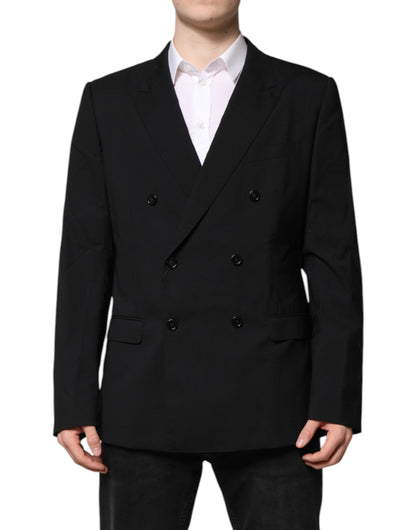 Black MARTINI Double Breasted Suit Jacket-Dolce & Gabbana-LabelTerrace.com