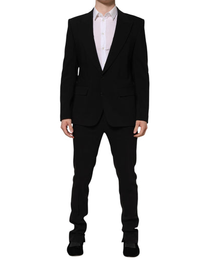Black MARTINI Single Breasted 2 Piece Suit-Dolce & Gabbana-LabelTerrace.com