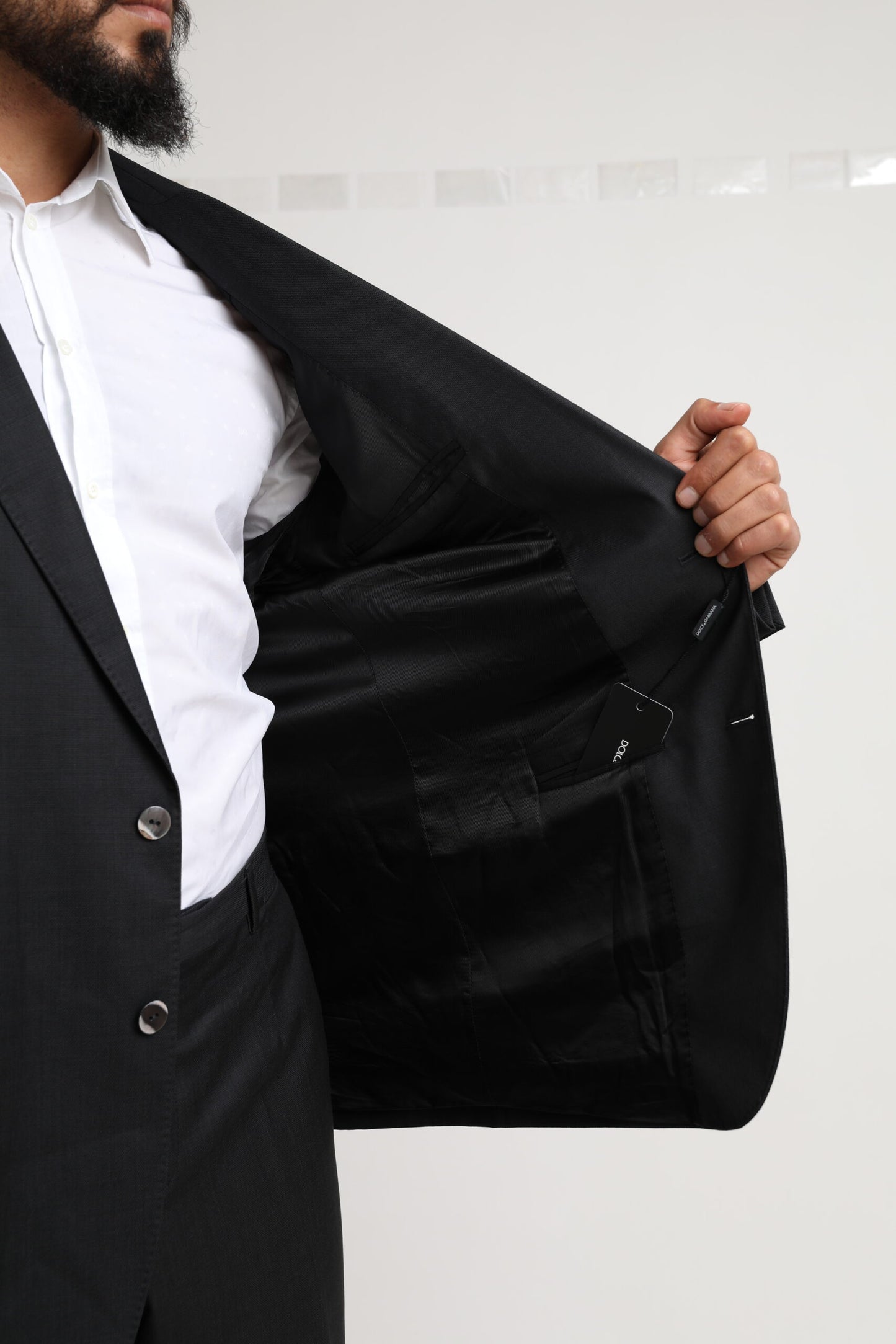 Black MARTINI Single Breasted 2 Piece Suit-Dolce & Gabbana-LabelTerrace.com