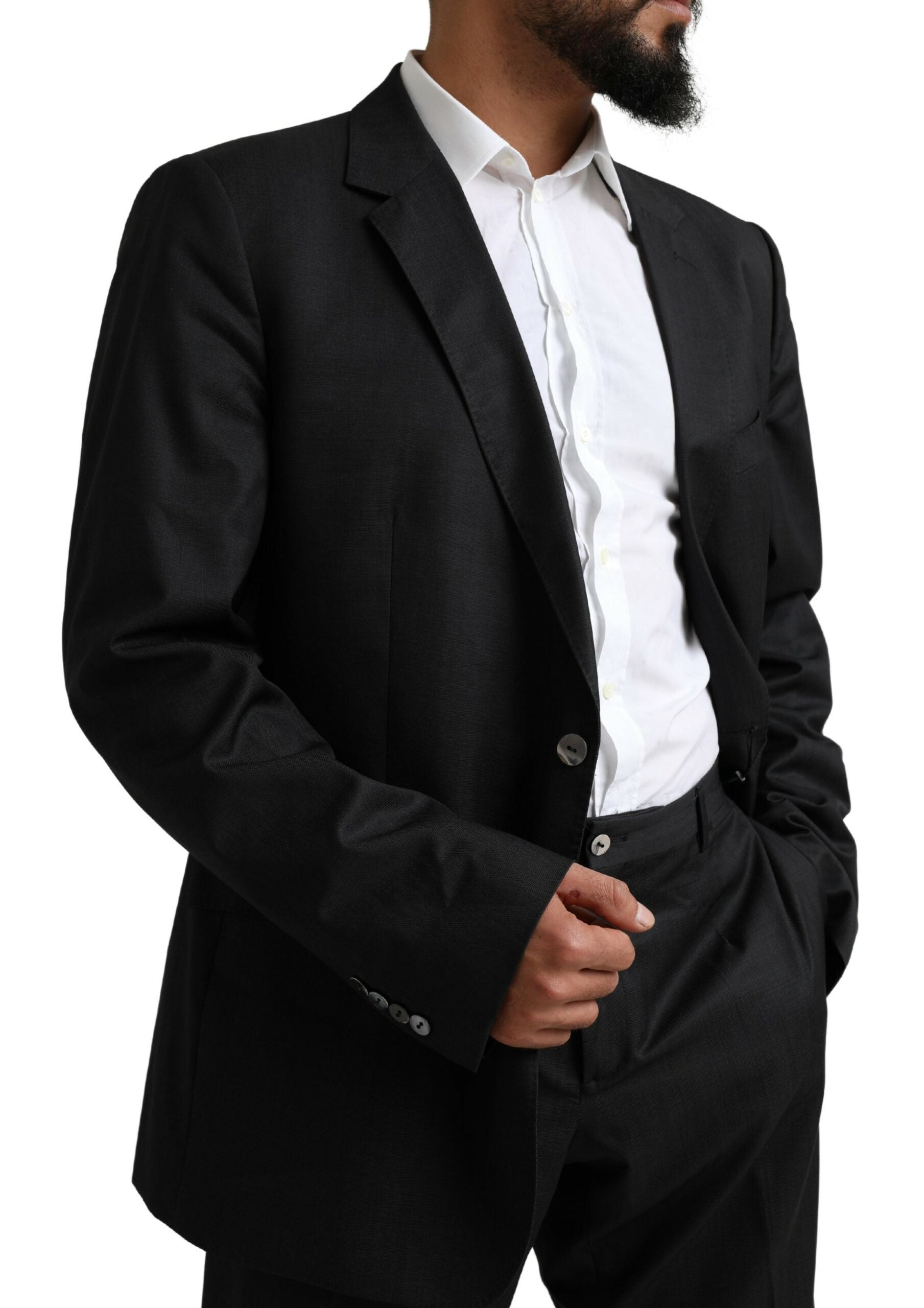 Black MARTINI Single Breasted 2 Piece Suit-Dolce & Gabbana-LabelTerrace.com