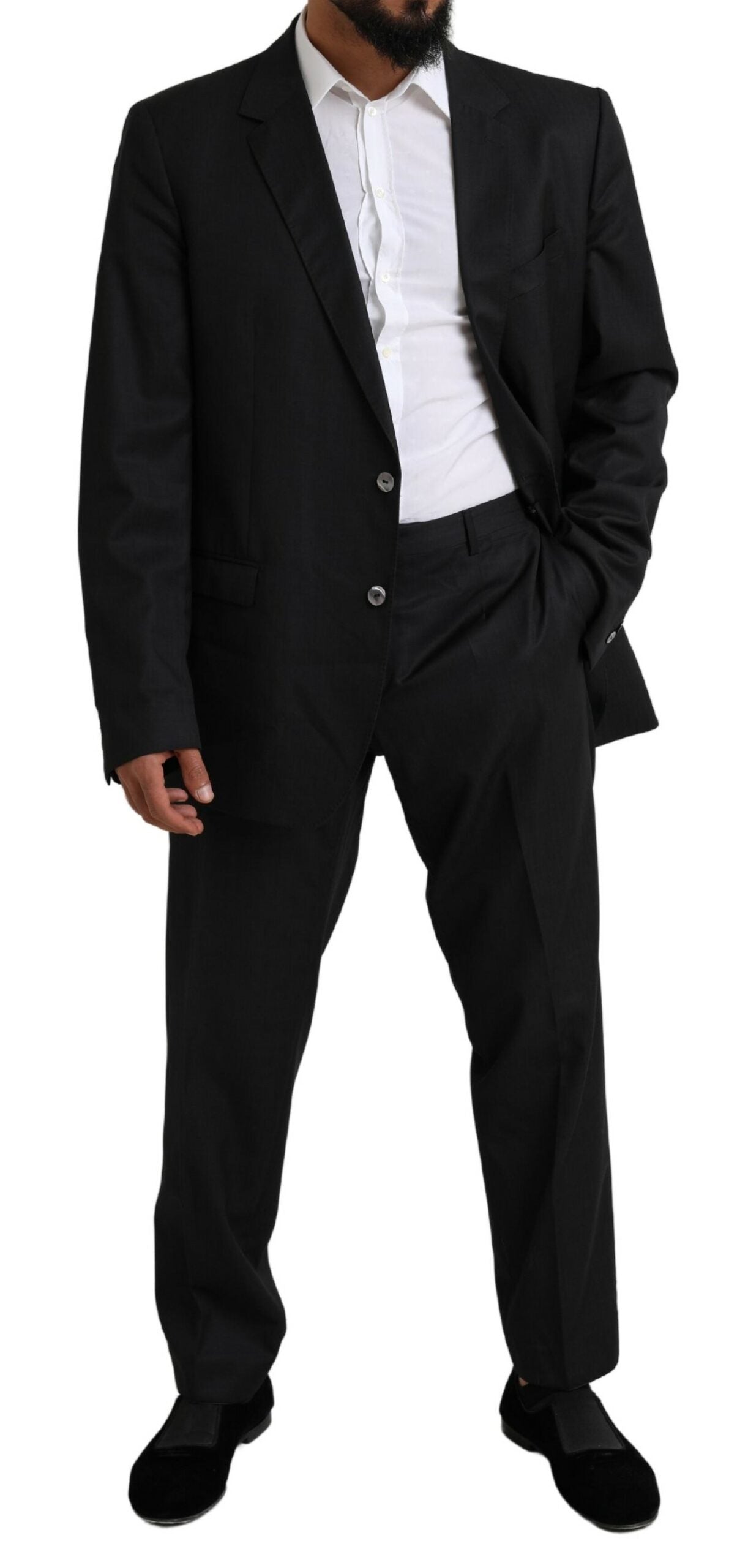 Black MARTINI Single Breasted 2 Piece Suit-Dolce & Gabbana-LabelTerrace.com
