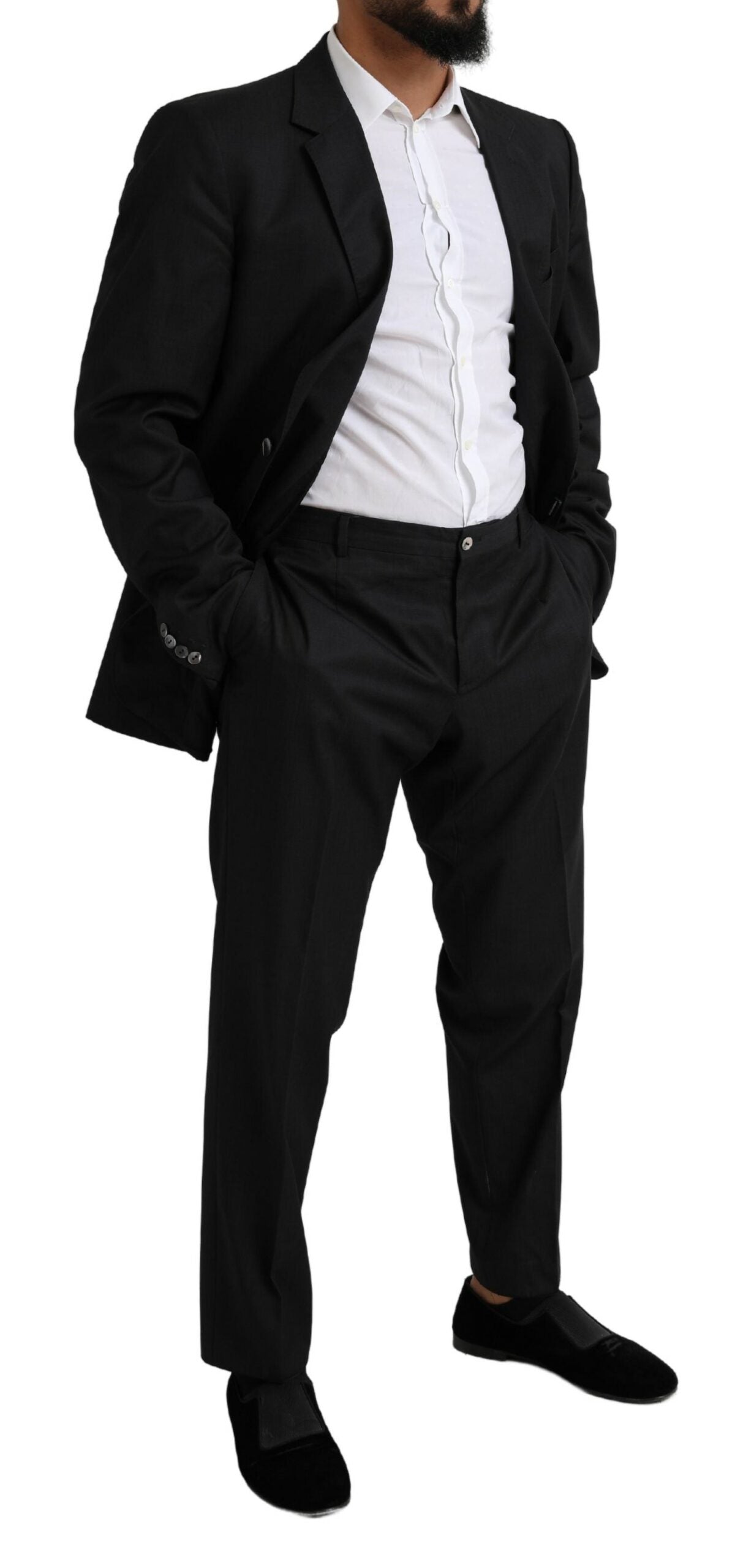 Black MARTINI Single Breasted 2 Piece Suit-Dolce & Gabbana-LabelTerrace.com