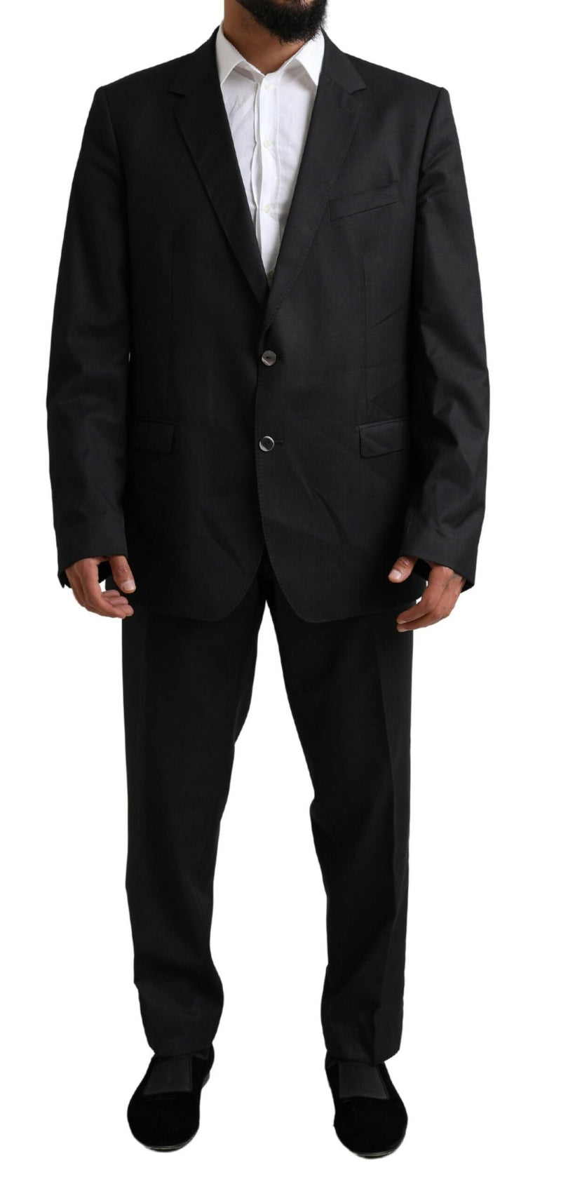 Black MARTINI Single Breasted 2 Piece Suit-Dolce & Gabbana-LabelTerrace.com