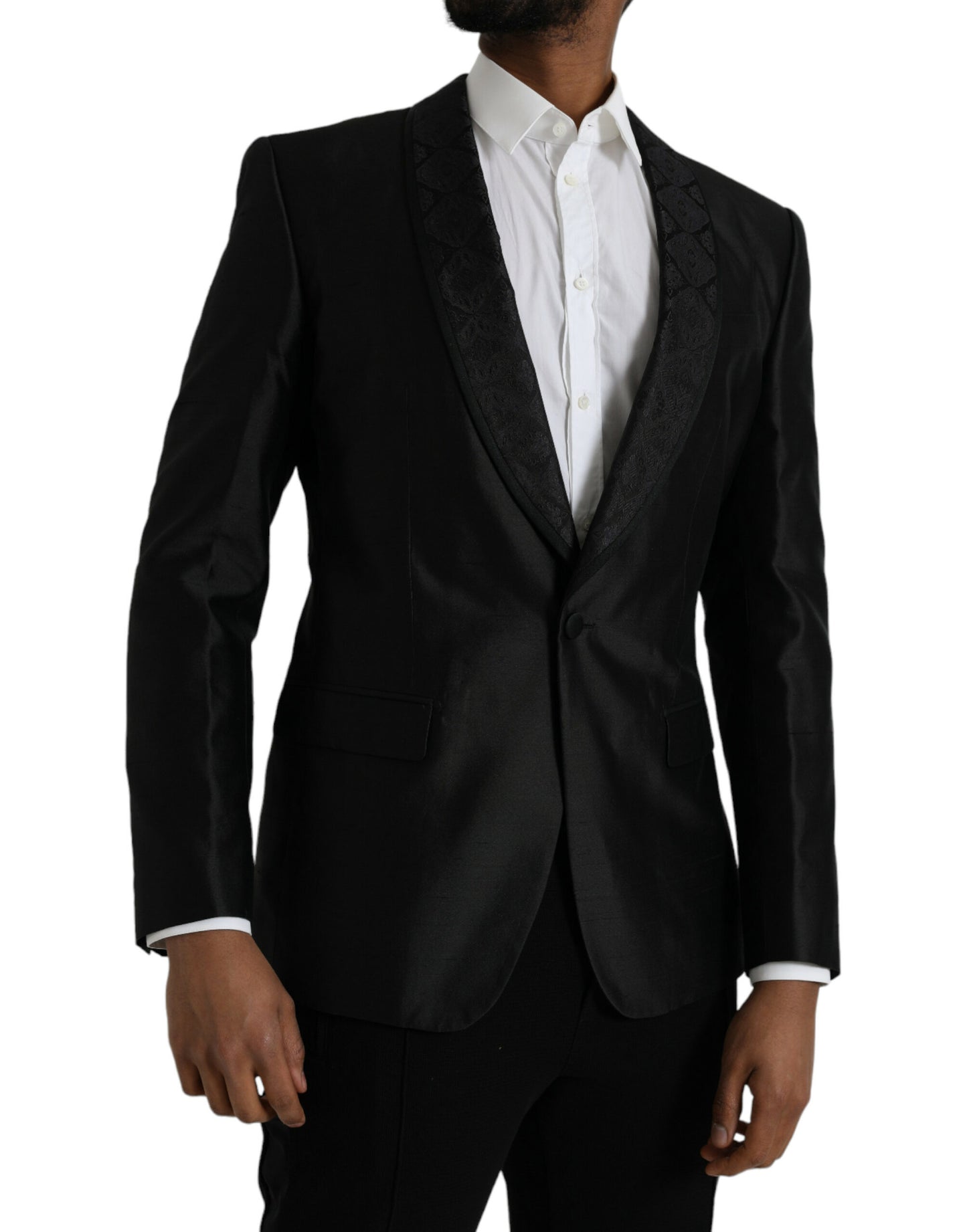 Black MARTINI Single Breasted Coat Blazer-Dolce & Gabbana-LabelTerrace.com