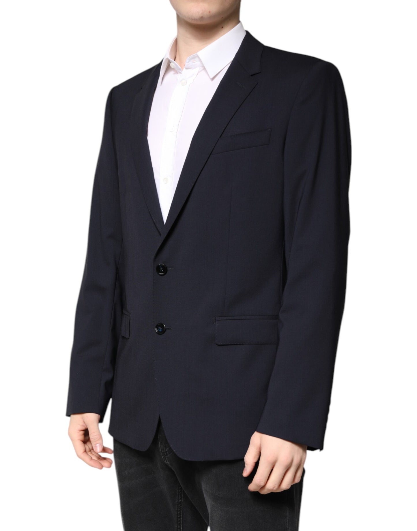 Black MARTINI Single Breasted Coat Blazer-Dolce & Gabbana-LabelTerrace.com