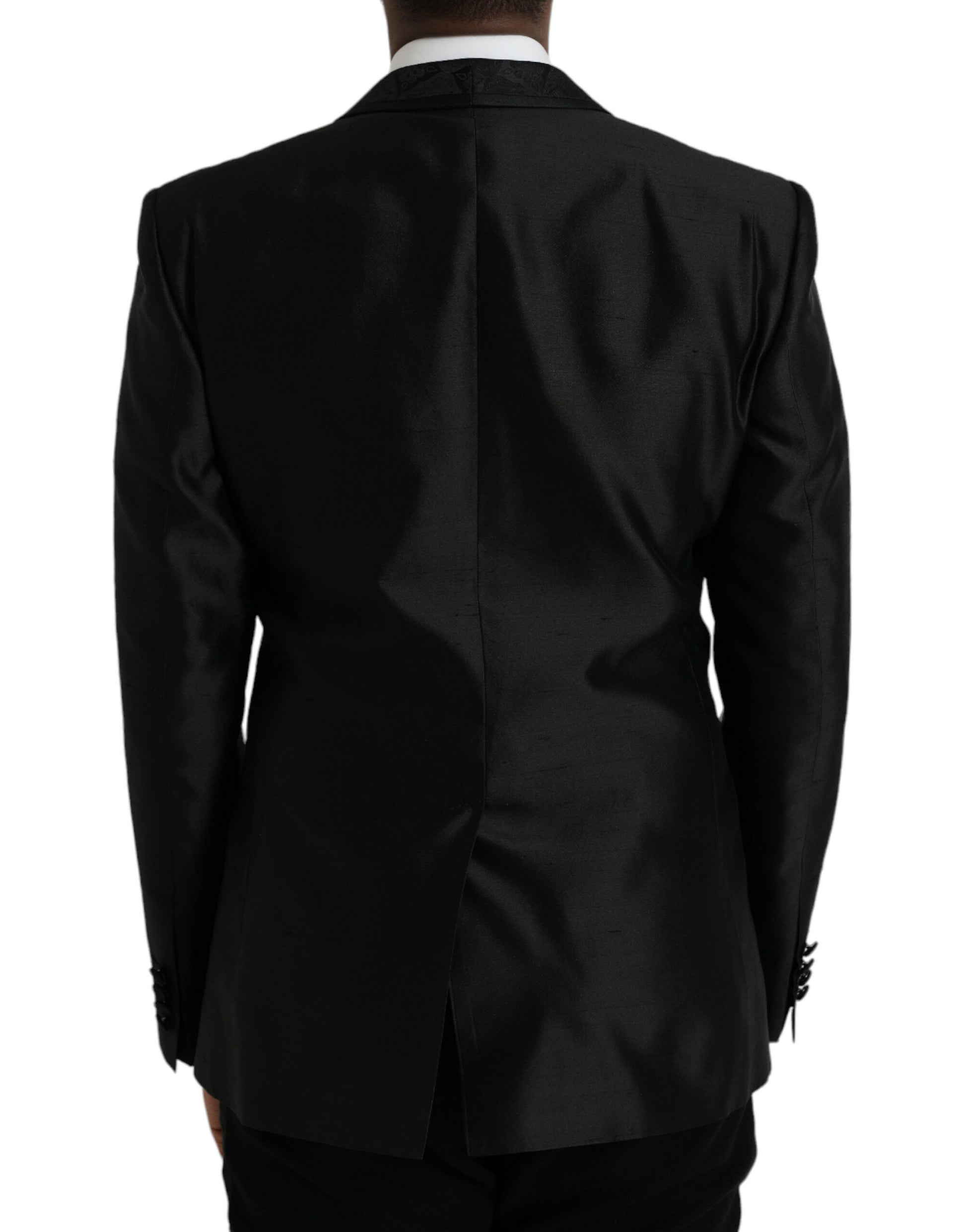 Black MARTINI Single Breasted Coat Blazer-Dolce & Gabbana-LabelTerrace.com