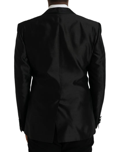 Black MARTINI Single Breasted Coat Blazer-Dolce & Gabbana-LabelTerrace.com