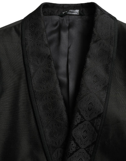 Black MARTINI Single Breasted Coat Blazer-Dolce & Gabbana-LabelTerrace.com