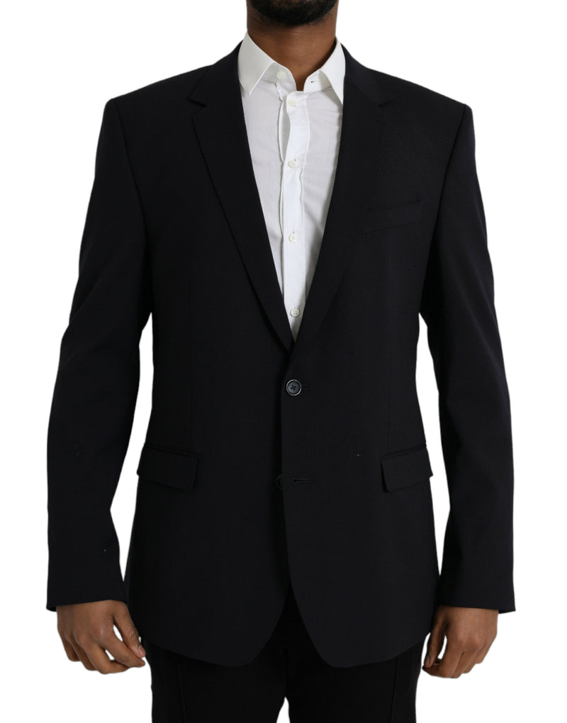 Black MARTINI Single Breasted Coat Blazer-Dolce & Gabbana-LabelTerrace.com