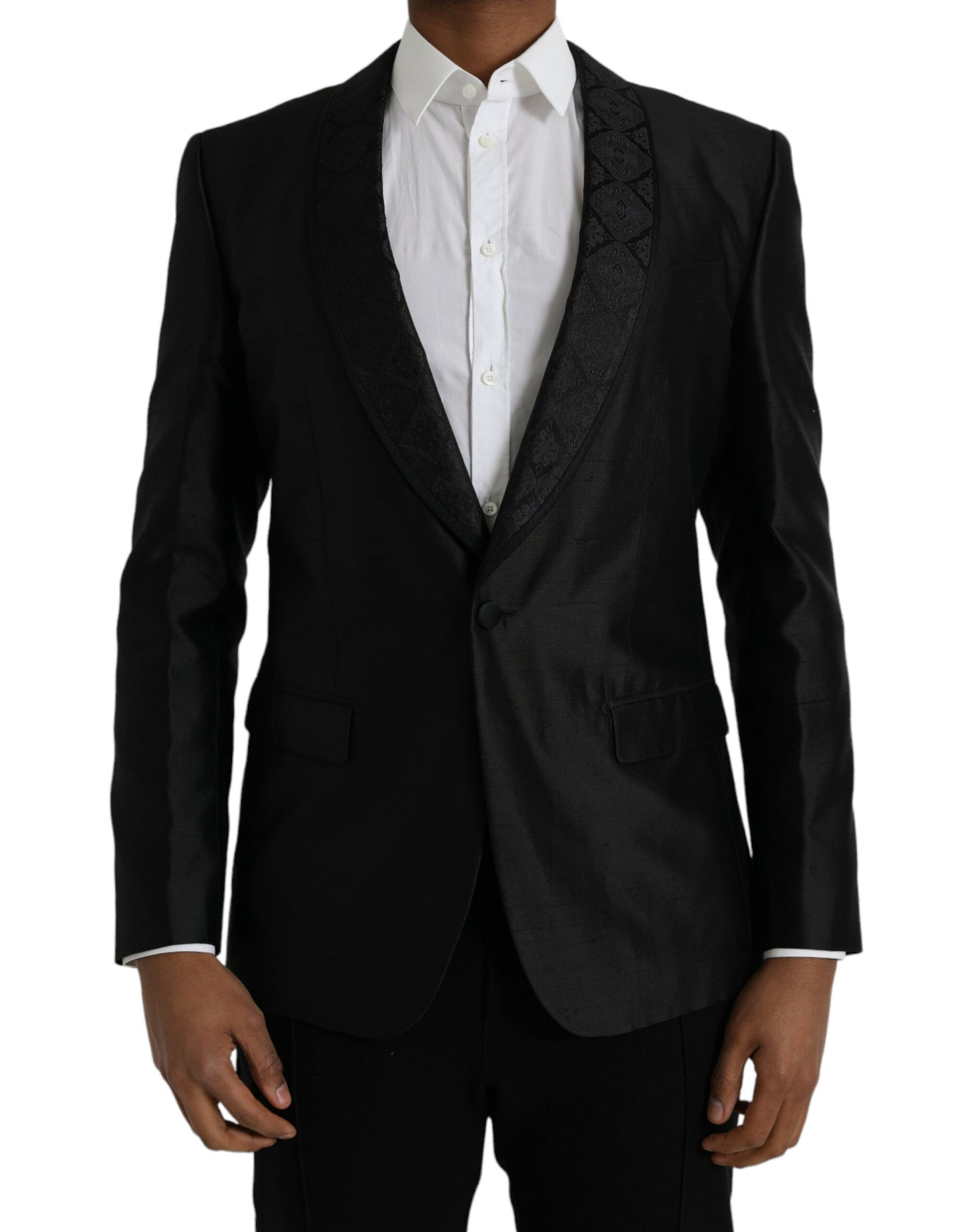 Black MARTINI Single Breasted Coat Blazer-Dolce & Gabbana-LabelTerrace.com