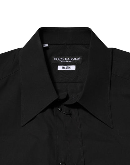 Black MARTINI Slim Fit Dress Formal Men Shirt