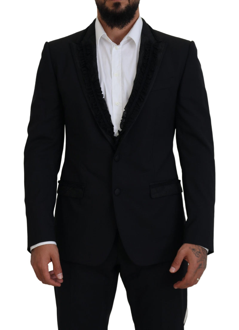 Black MARTINI Slim Fit Jacket Blazer-Dolce & Gabbana-LabelTerrace.com