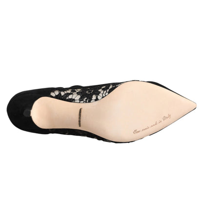 Black Mary Jane Taormina Lace Pumps Shoes