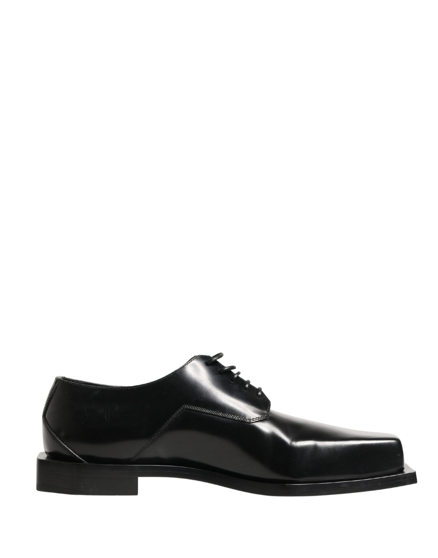 Black Matte Lace-Up Leather Dress Derby Shoes