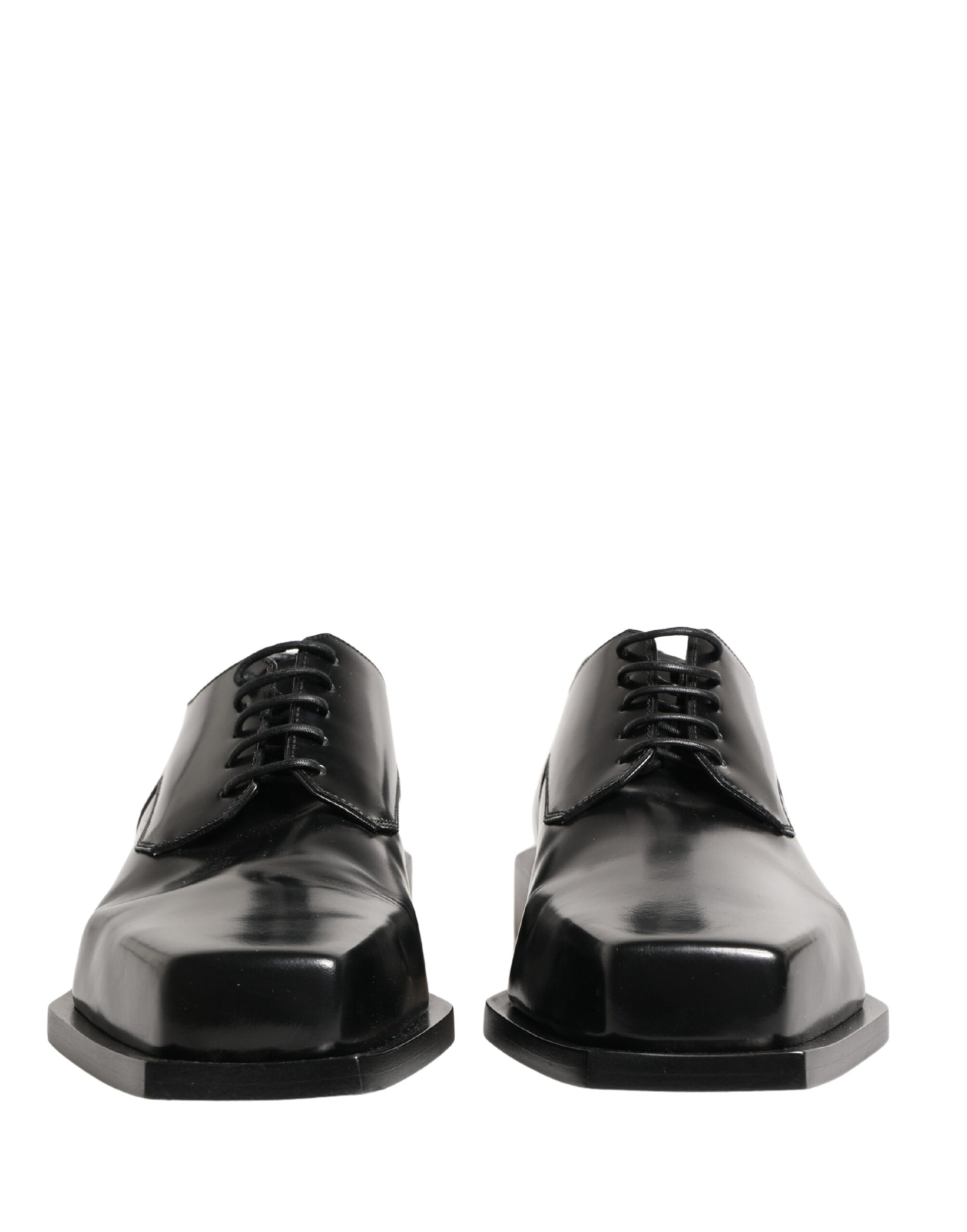 Black Matte Lace-Up Leather Dress Derby Shoes