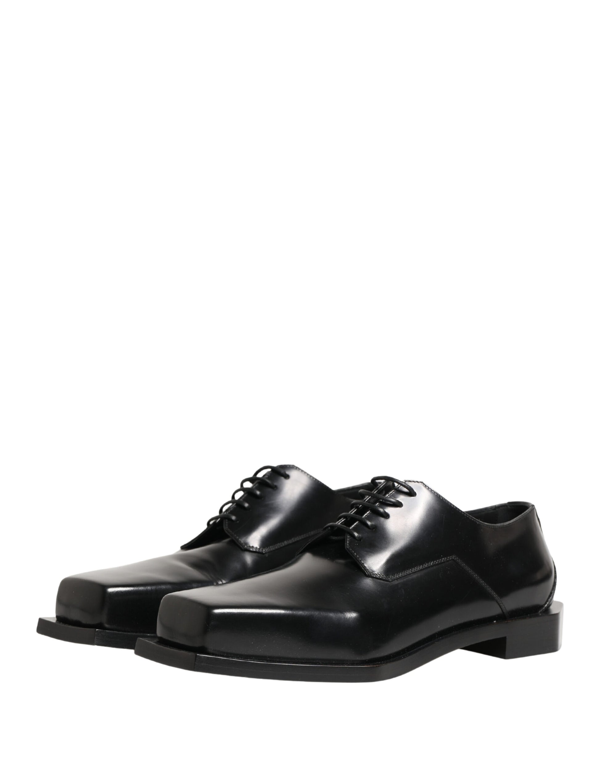 Black Matte Lace-Up Leather Dress Derby Shoes
