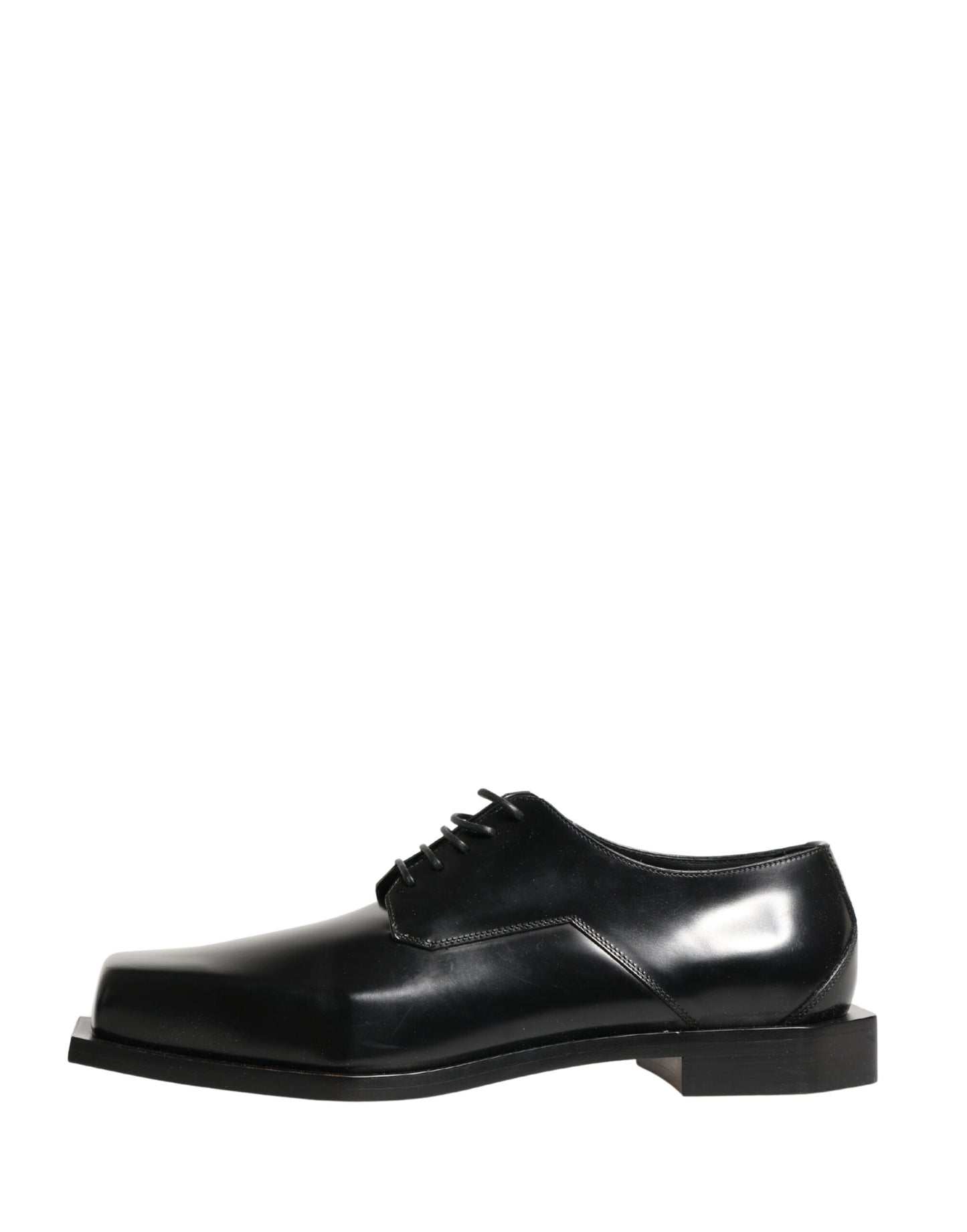 Black Matte Lace-Up Leather Dress Derby Shoes