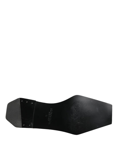 Black Matte Lace-Up Leather Dress Derby Shoes