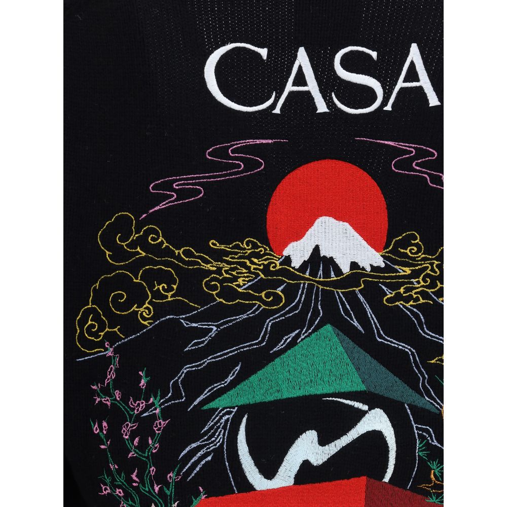 Black Merino Wool Cardigan