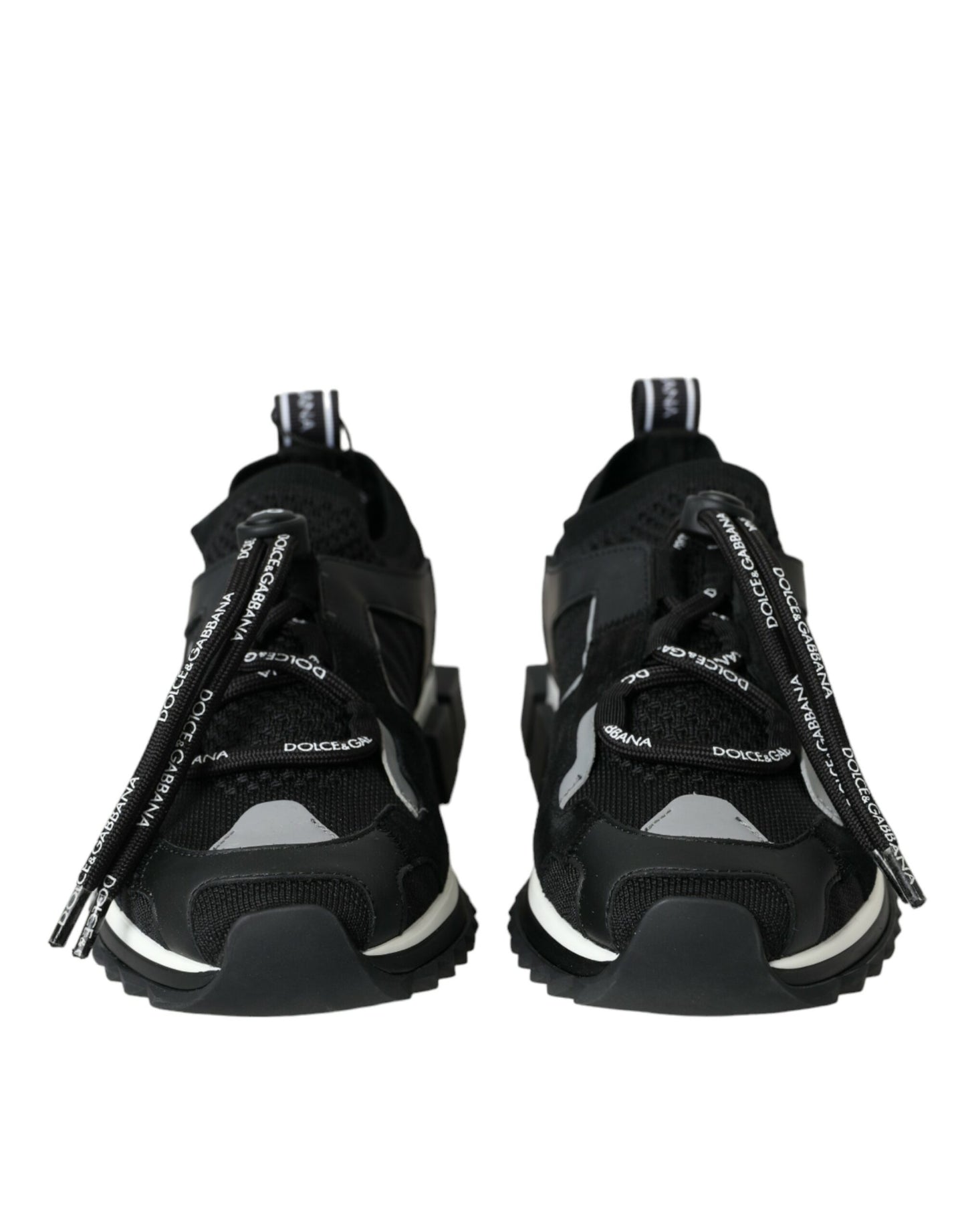 Black Mesh Sorrento Trekking Sneakers Shoes-Dolce & Gabbana-LabelTerrace.com