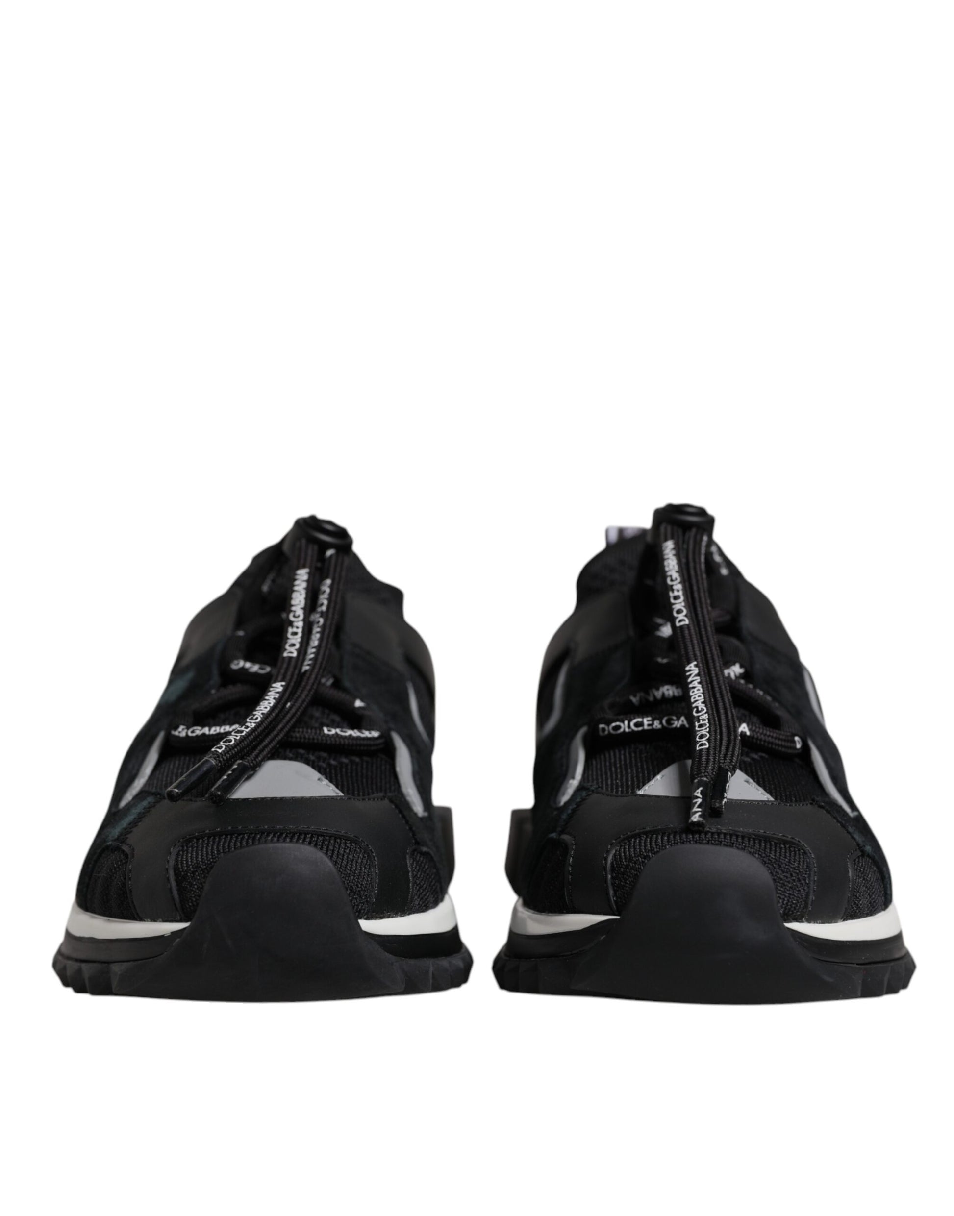 Black Mesh Sorrento Trekking Sneakers Shoes-Dolce & Gabbana-LabelTerrace.com