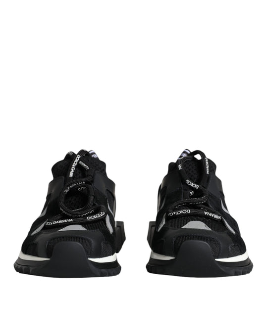 Black Mesh Sorrento Trekking Sneakers Shoes-Dolce & Gabbana-LabelTerrace.com