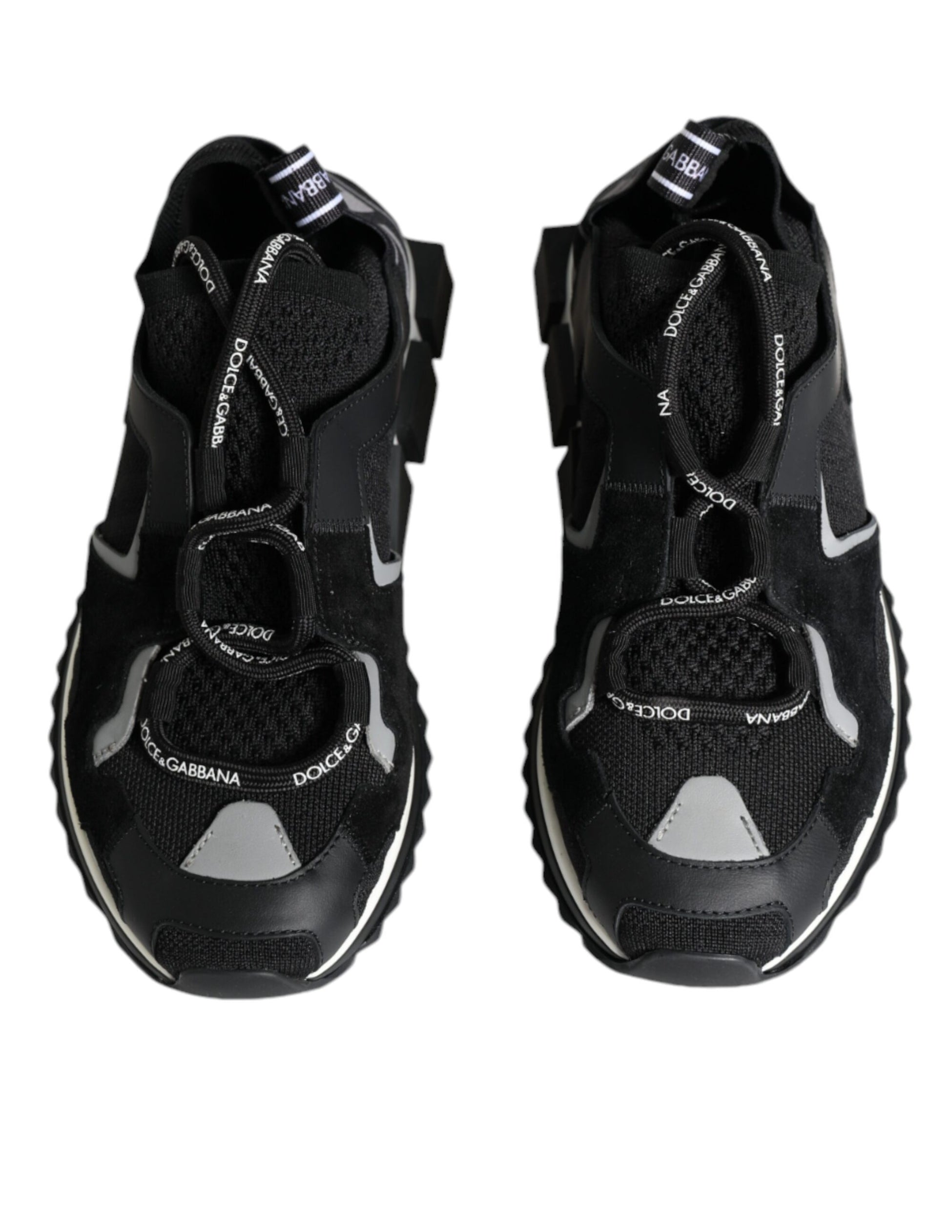 Black Mesh Sorrento Trekking Sneakers Shoes-Dolce & Gabbana-LabelTerrace.com