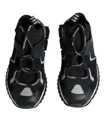Black Mesh Sorrento Trekking Sneakers Shoes-Dolce & Gabbana-LabelTerrace.com