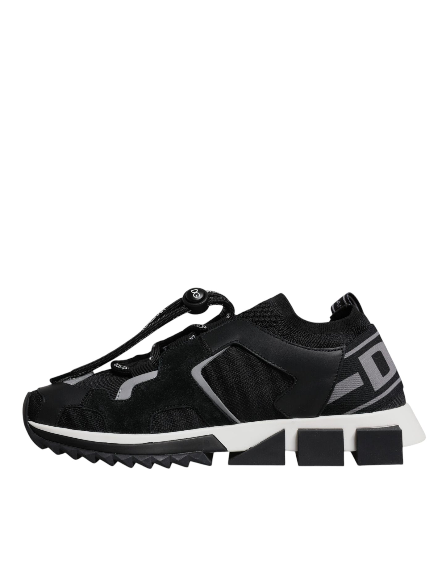 Black Mesh Sorrento Trekking Sneakers Shoes-Dolce & Gabbana-LabelTerrace.com