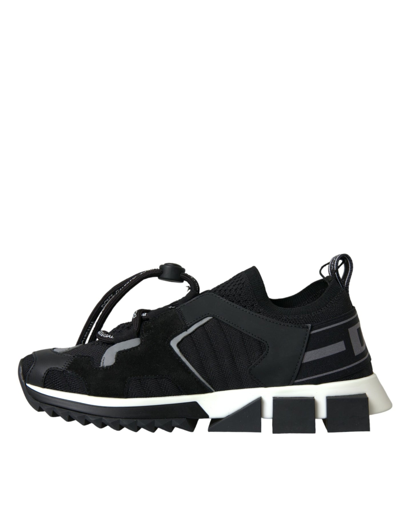 Black Mesh Sorrento Trekking Sneakers Shoes-Dolce & Gabbana-LabelTerrace.com