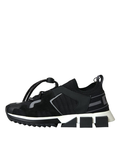 Black Mesh Sorrento Trekking Sneakers Shoes-Dolce & Gabbana-LabelTerrace.com
