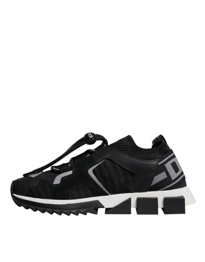 Black Mesh Sorrento Trekking Sneakers Shoes-Dolce & Gabbana-LabelTerrace.com