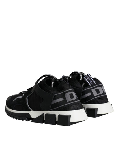 Black Mesh Sorrento Trekking Sneakers Shoes-Dolce & Gabbana-LabelTerrace.com