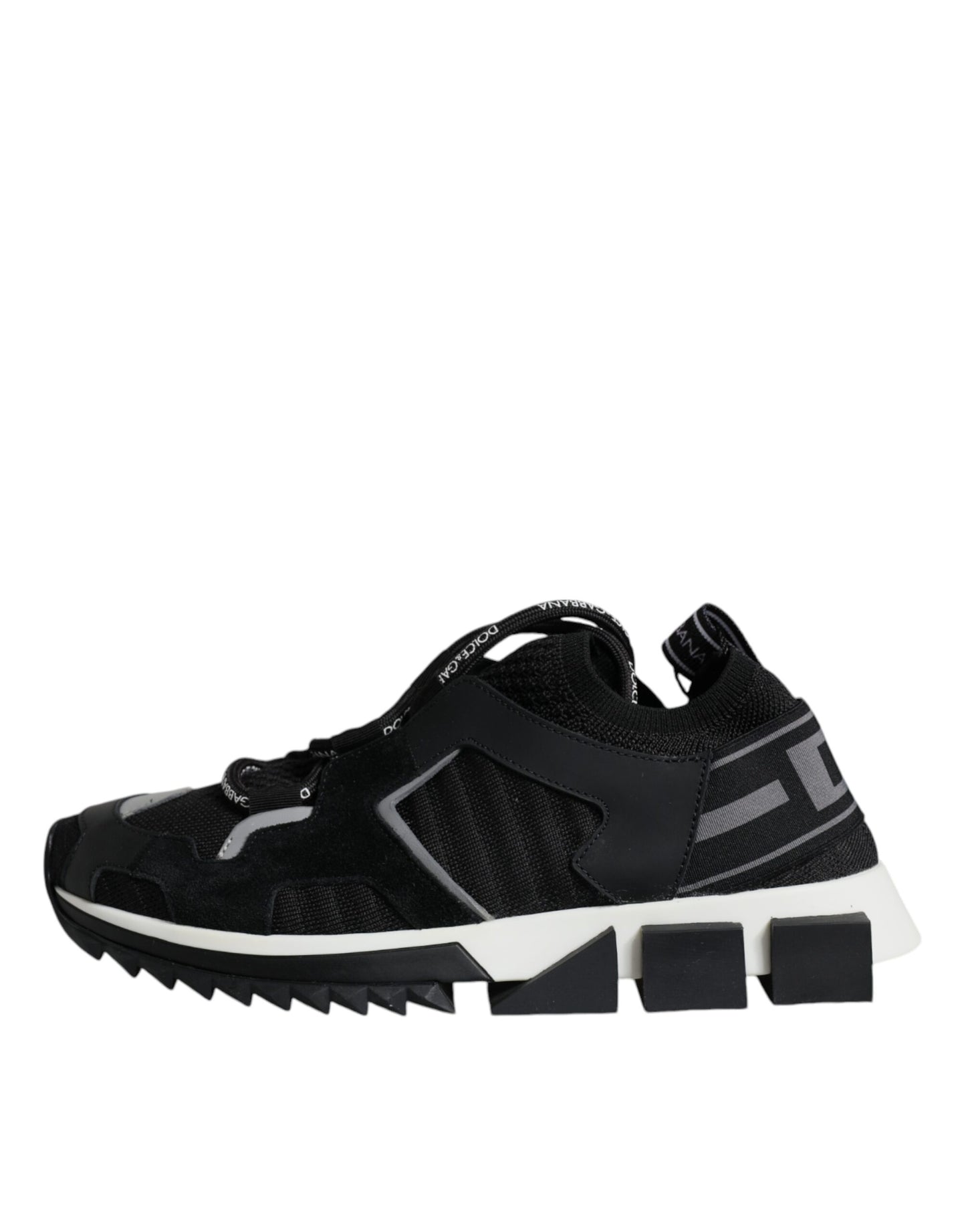 Black Mesh Sorrento Trekking Sneakers Shoes-Dolce & Gabbana-LabelTerrace.com