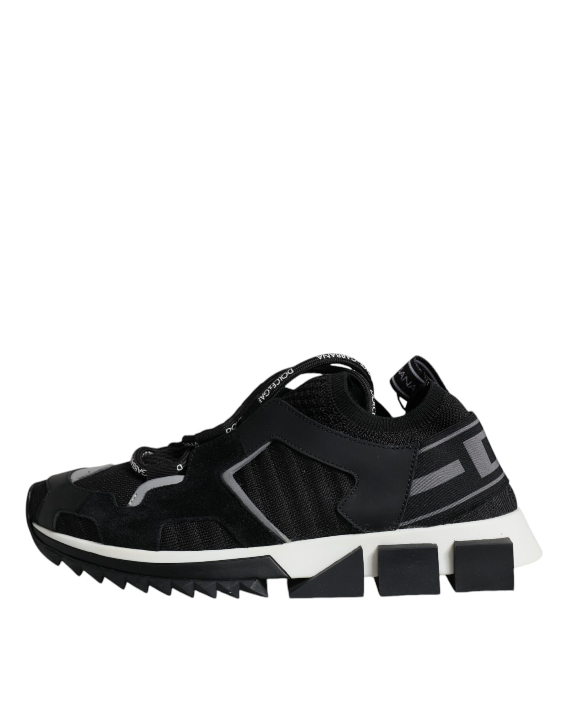 Black Mesh Sorrento Trekking Sneakers Shoes-Dolce & Gabbana-LabelTerrace.com