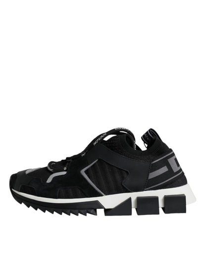 Black Mesh Sorrento Trekking Sneakers Shoes-Dolce & Gabbana-LabelTerrace.com
