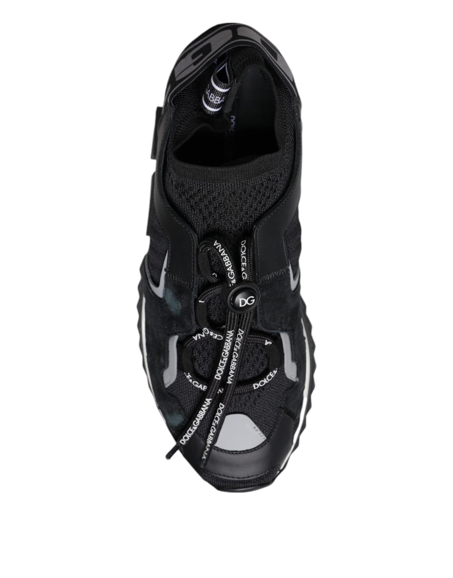 Black Mesh Sorrento Trekking Sneakers Shoes-Dolce & Gabbana-LabelTerrace.com