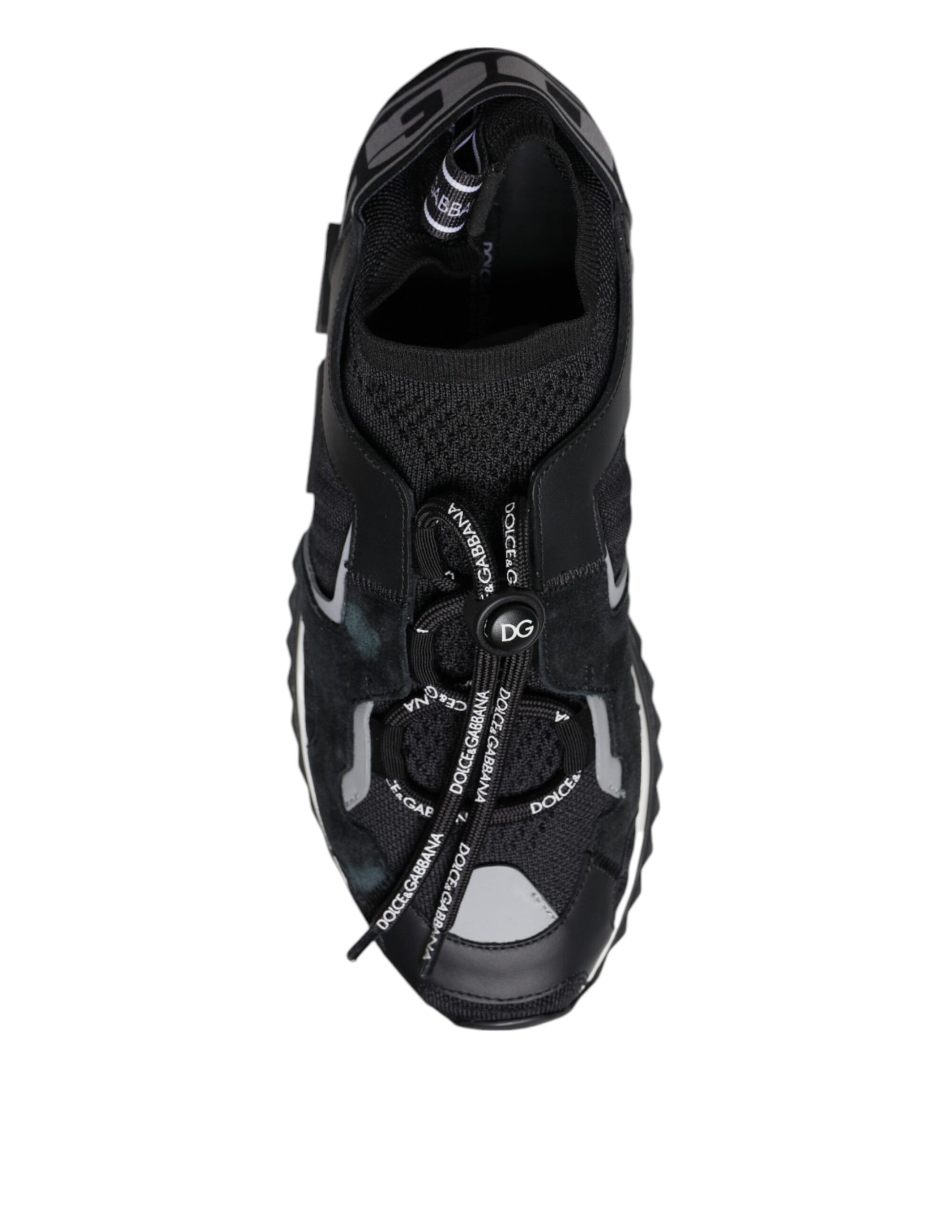 Black Mesh Sorrento Trekking Sneakers Shoes-Dolce & Gabbana-LabelTerrace.com