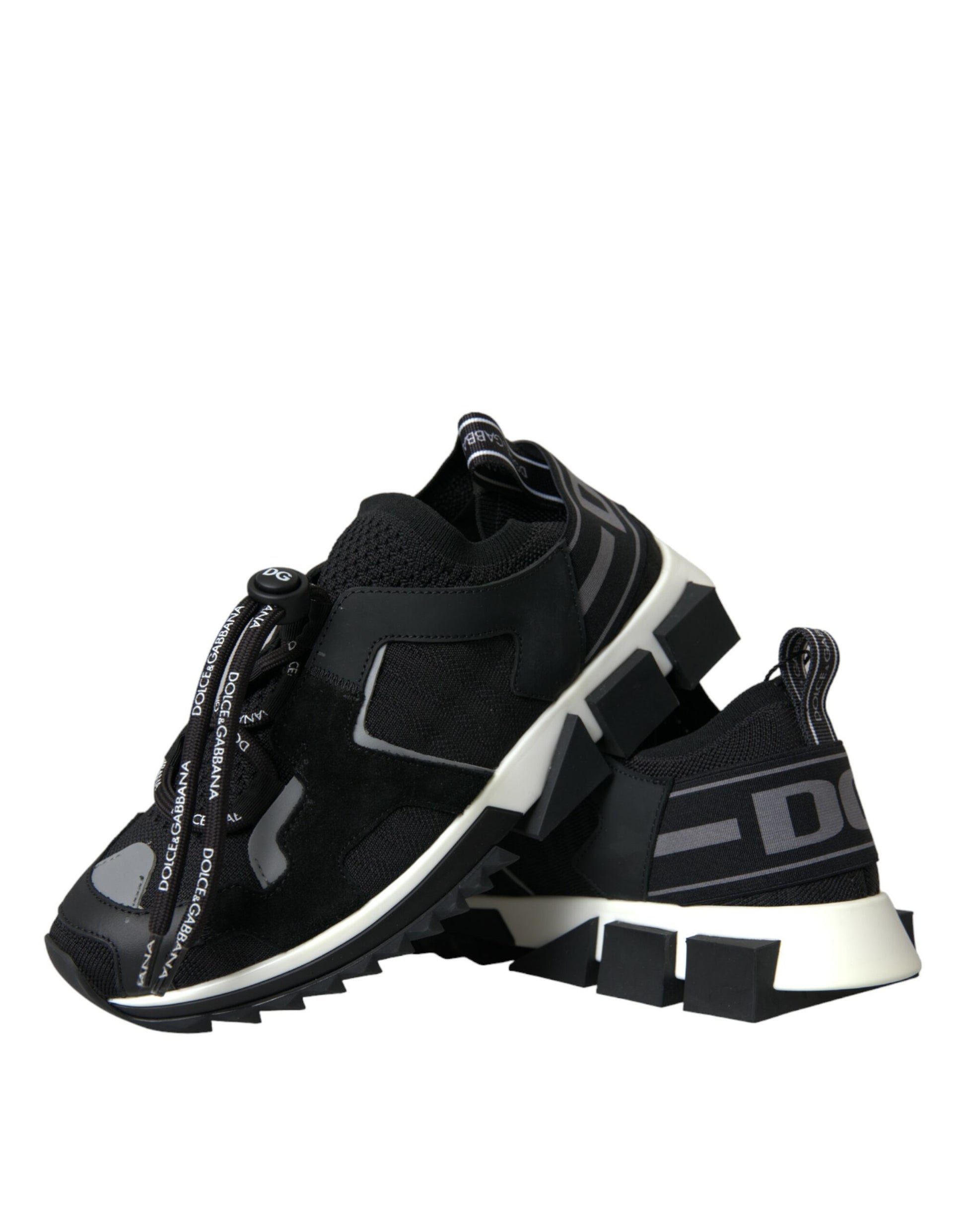 Black Mesh Sorrento Trekking Sneakers Shoes-Dolce & Gabbana-LabelTerrace.com